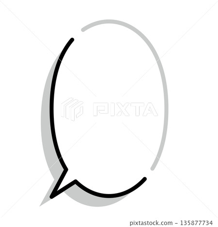 簡單的語音氣泡圖，橢圓形，垂直 135877734