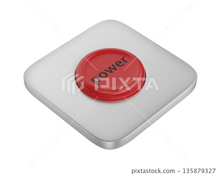 Red round power button Red round power button 135879327