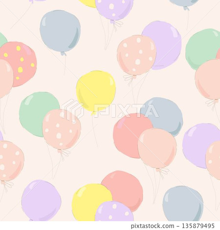 Seamless Pattern With Color Balloon Seamless Pattern With Color Balloon 135879495