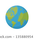 Flat, isolated vector illustration of planet Earth. Suitable for social and charitable projects, educational materials. 135880954