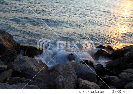 sunset in istanbul, metropolitan city and silhouette of the city sunset in istanbul, metropolitan city and silhouette of the city 135881664