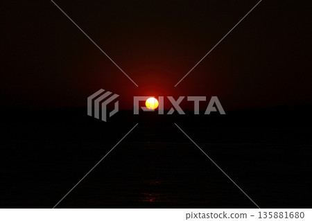sunset in istanbul, metropolitan city and silhouette of the city 135881680