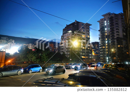 Street in Saburtalo - evening 135882812