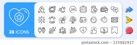 Heart, Rule and Rise price line icons. Interest rate, AI generate, Inflation icons. Pack of Add photo, Dots message, Computer cables icon. Internet, Time, Shift pictogram. Vector Heart, Rule and Rise price line icons. Interest rate, AI generate, Inflation icons. Pack of Add photo, Dots message, Computer cables icon. Internet, Time, Shift pictogram. Vector 135882917