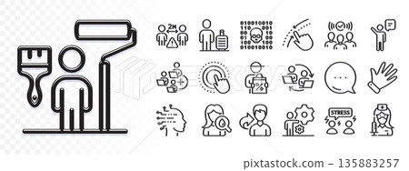 Agent, Share and Social distance line icons for web app. Glare of light effect. Message icon. Pack of Job, Binary code, Click hand pictogram icons. Vector Agent, Share and Social distance line icons for web app. Glare of light effect. Message icon. Pack of Job, Binary code, Click hand pictogram icons. Vector 135883257