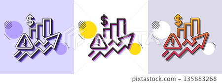 Rise price line icon. Halftone dotted pattern. Gradient icon with grain shadow. Excise duty graph sign. Tax rate or inflation symbol. Line rise price icon. Various designs. Vector Rise price line icon. Halftone dotted pattern. Gradient icon with grain shadow. Excise duty graph sign. Tax rate or inflation symbol. Line rise price icon. Various designs. Vector 135883268