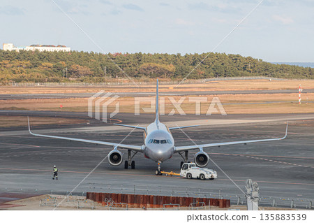 An airport surrounded by clear air An airport surrounded by clear air 135883539