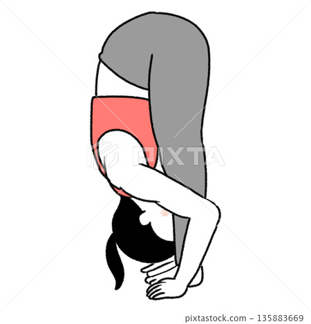A simple and cute illustration of a woman doing yoga poses A simple and cute illustration of a woman doing yoga poses 135883669