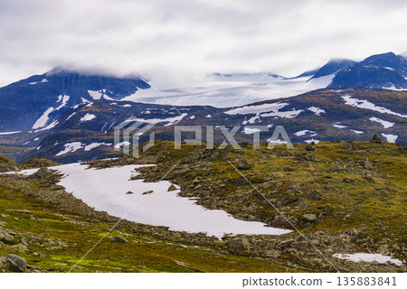 Mountains landscape. Norwegian route Sognefjellet Mountains landscape. Norwegian route Sognefjellet 135883841