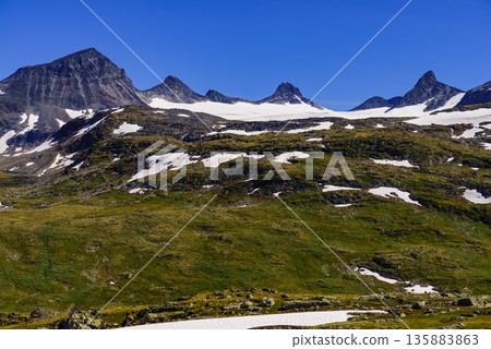 Mountains landscape. Norwegian route Sognefjellet 135883863