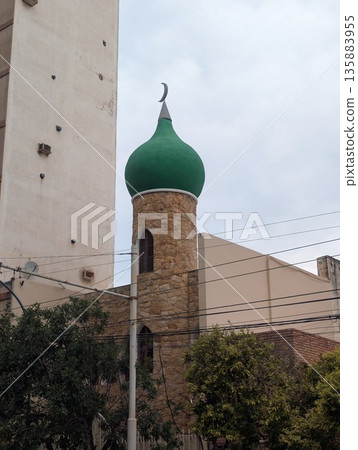 Cordoba, Argentina - January 24, 2026: The dome of mosque next to the Cardinalis Cofico complex 135883955