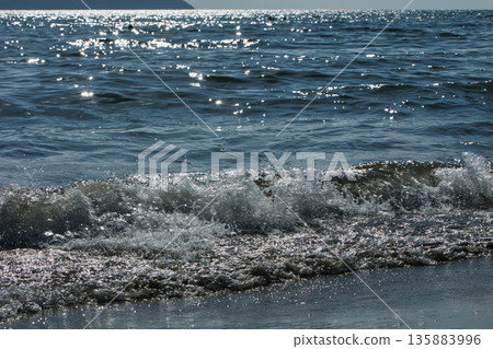 Sea waves in Vlore, Albania, August 2025 135883996