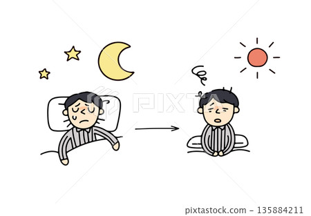 Illustration of a man sleeping Illustration of a man sleeping 135884211