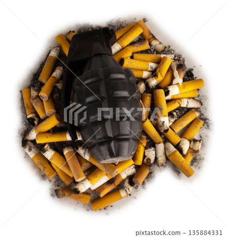 cigarette grenade isolated on white background 135884331