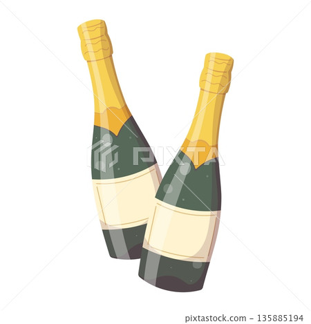 Two Champagne Bottles for Womens Day Celebration 135885194