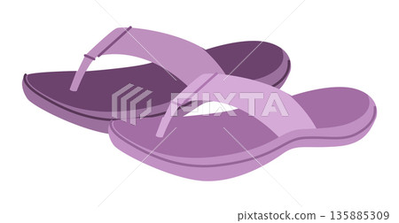 Purple flip flop sandal shoe women flat pair. Curved sole comfort thong for resort promenade pool deck Technical fashion Purple flip flop sandal shoe women flat pair. Curved sole comfort thong for resort promenade pool deck Technical fashion 135885309