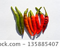 Color change of chili peppers 135885407
