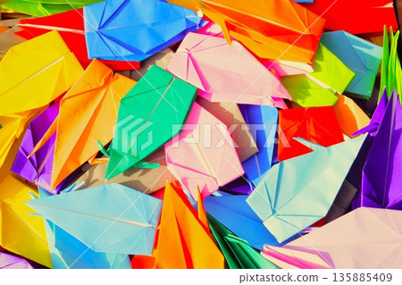 Colorful origami cranes 4 Colorful origami cranes 4 135885409