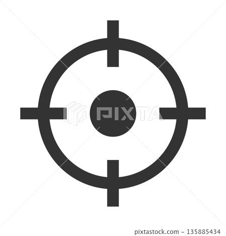 Target icon (simple, line drawing, monochrome) Target icon (simple, line drawing, monochrome) 135885434