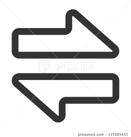Arrow icon (simple, line drawing, monochrome) 135885435