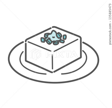 Illustration of cold tofu (protein food/tofu) Illustration of cold tofu (protein food/tofu) 135885473
