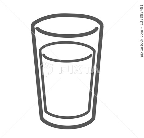 Illustration of a glass of milk (milk/dairy product) Illustration of a glass of milk (milk/dairy product) 135885481