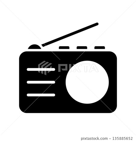 radio icon vector design template in white background radio icon vector design template in white background 135885652