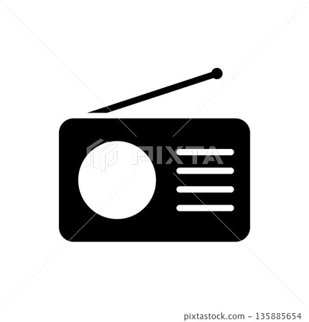 radio icon vector design template in white background radio icon vector design template in white background 135885654