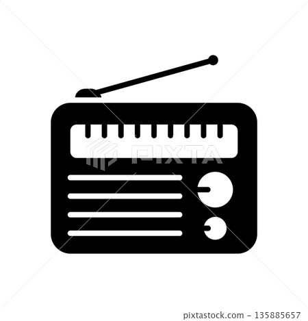radio icon vector design template in white background 135885657