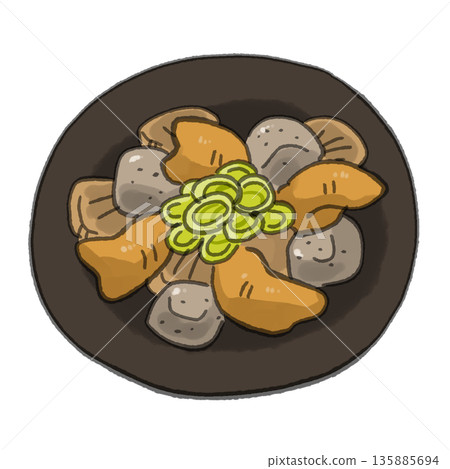 Watercolor illustration of a stewed dish Watercolor illustration of a stewed dish 135885694