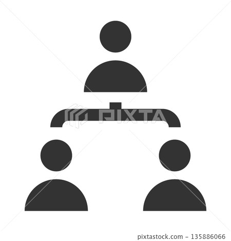 Organizational chart company icon (simple, line drawing, monochrome) Organizational chart company icon (simple, line drawing, monochrome) 135886066