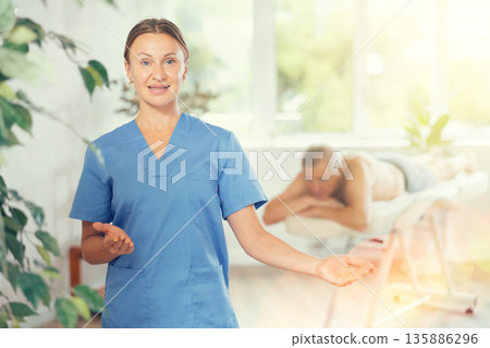 masseuse at massage room masseuse at massage room 135886296