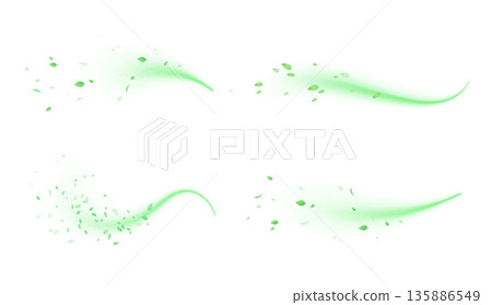 Green swirl with leafs 135886549