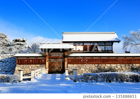 Matsushiro Castle Park in winter 135886651