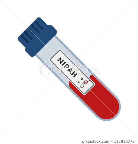 Isolated test tube with Nipah virus test 135886776