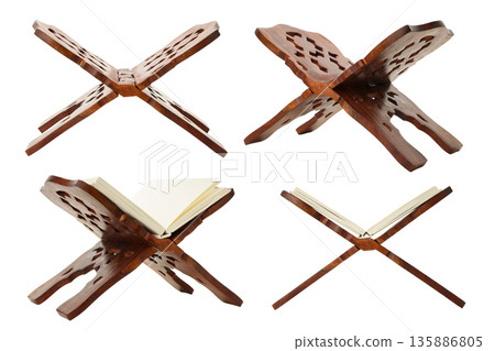 Set for Ramadan, Two empty stands, and two with blank books, PNG Set for Ramadan, Two empty stands, and two with blank books, PNG 135886805