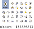 UI icon set (color) for settings and system management 135886843