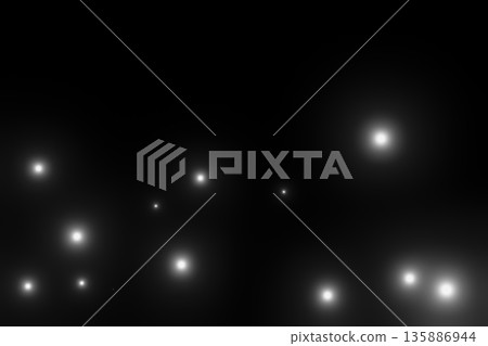 Many white particles floating on a black background 135886944