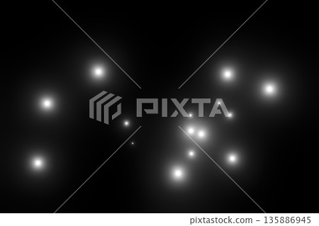 Many white particles floating on a black background 135886945