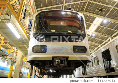 Former Tokyo Waterfront Area Rapid Transit 70-000 series train being converted for use at Kokura General Rolling Stock Center Former Tokyo Waterfront Area Rapid Transit 70-000 series train being converted for use at Kokura General Rolling Stock Center 135887013