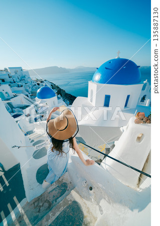 The beautiful domes of Santorini The beautiful domes of Santorini 135887130