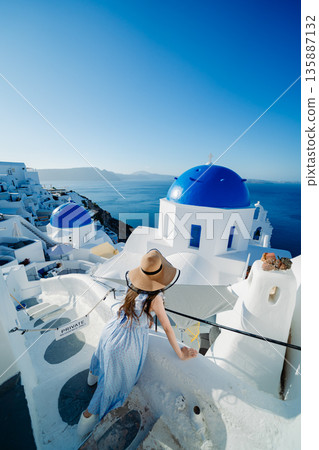 The beautiful domes of Santorini The beautiful domes of Santorini 135887132