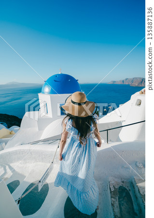 The beautiful domes of Santorini The beautiful domes of Santorini 135887136