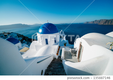 The beautiful domes of Santorini The beautiful domes of Santorini 135887146