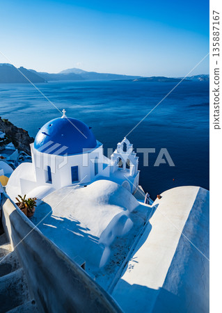 The beautiful domes of Santorini The beautiful domes of Santorini 135887167
