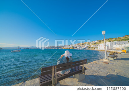米克諾斯島美麗的風景 135887300