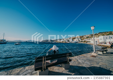 米克諾斯島美麗的風景 135887301