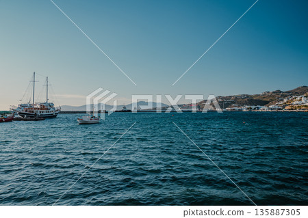 米克諾斯島美麗的風景 135887305