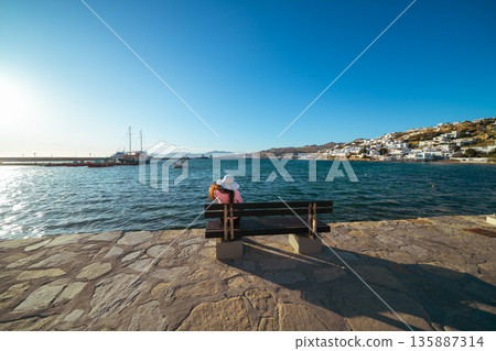 米克諾斯島美麗的風景 135887314