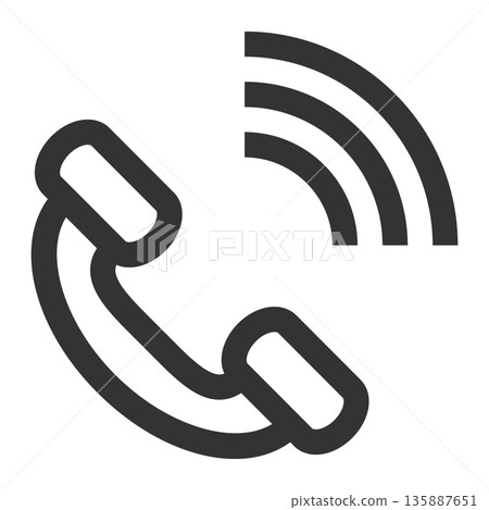 Telephone call icon (simple, line drawing, monochrome) Telephone call icon (simple, line drawing, monochrome) 135887651